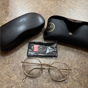 Ray-Ban Gold Jack RX 6465 Prescription Glasses + 2 Cases